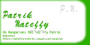 patrik mateffy business card